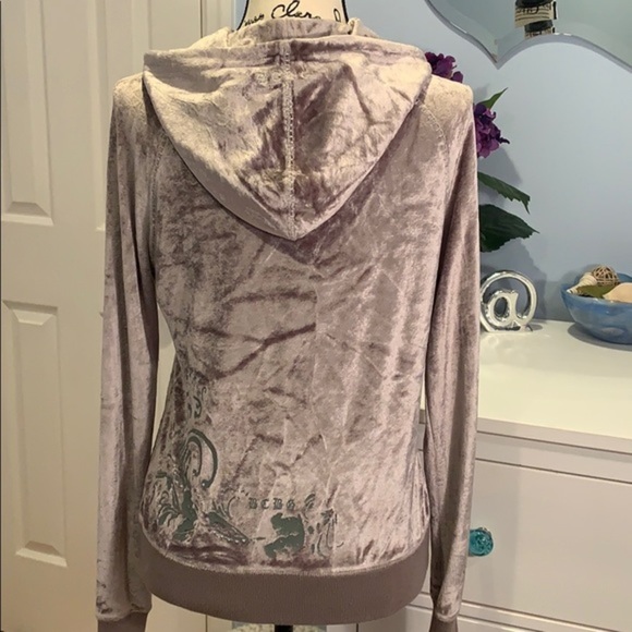 BCBGMaxAzria Gray Velour Track Jacket - Picture 4 of 6